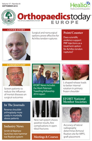 Orthopaedics Today Europe (OTE) Newspaper – Volume 17 – Number 8 – September 2014